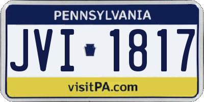 PA license plate JVI1817