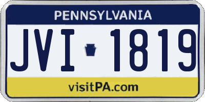 PA license plate JVI1819