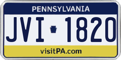 PA license plate JVI1820
