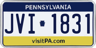PA license plate JVI1831