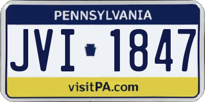 PA license plate JVI1847