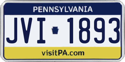 PA license plate JVI1893