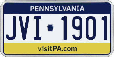 PA license plate JVI1901