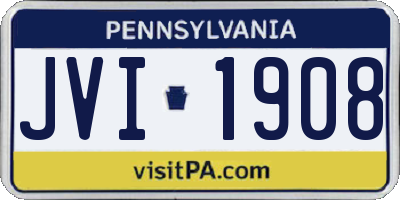 PA license plate JVI1908