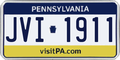 PA license plate JVI1911