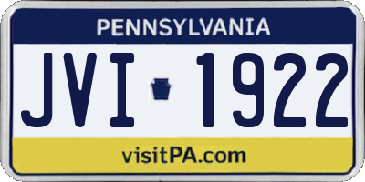 PA license plate JVI1922