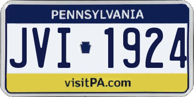 PA license plate JVI1924