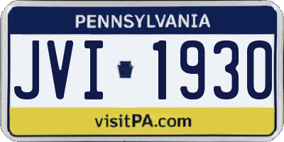 PA license plate JVI1930