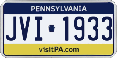 PA license plate JVI1933
