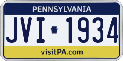 PA license plate JVI1934