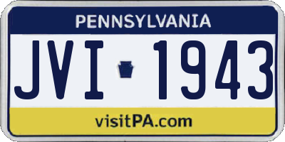 PA license plate JVI1943