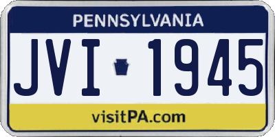PA license plate JVI1945