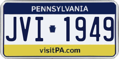 PA license plate JVI1949