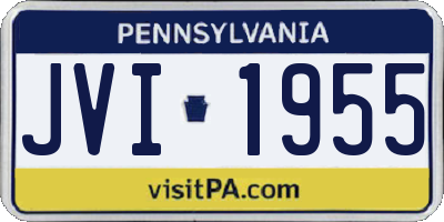 PA license plate JVI1955