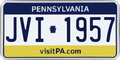 PA license plate JVI1957