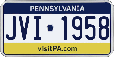 PA license plate JVI1958