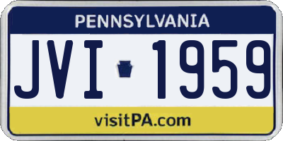 PA license plate JVI1959