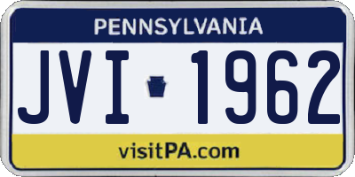PA license plate JVI1962