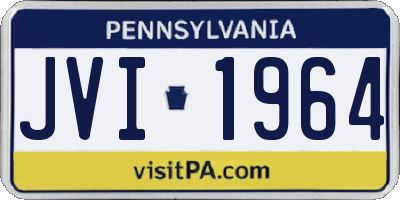 PA license plate JVI1964