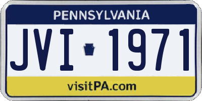 PA license plate JVI1971