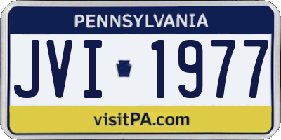 PA license plate JVI1977