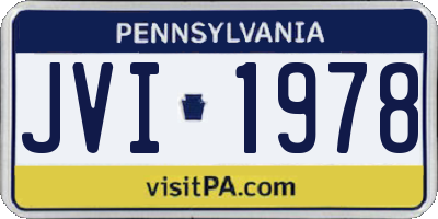 PA license plate JVI1978