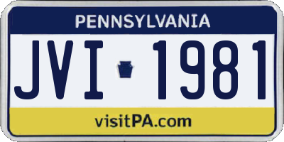 PA license plate JVI1981