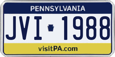 PA license plate JVI1988