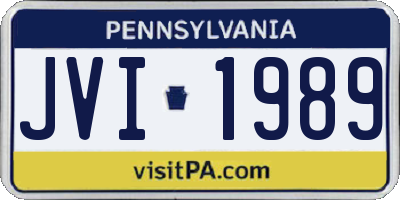 PA license plate JVI1989