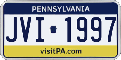 PA license plate JVI1997