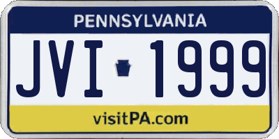 PA license plate JVI1999