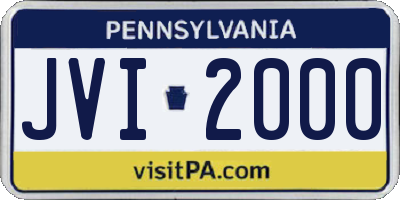 PA license plate JVI2000