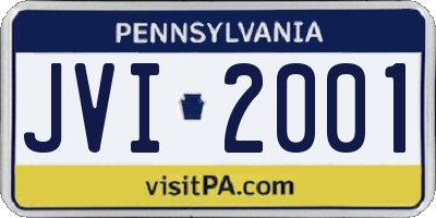 PA license plate JVI2001