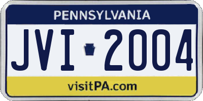 PA license plate JVI2004