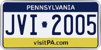 PA license plate JVI2005
