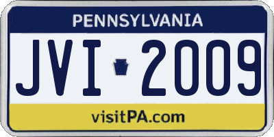 PA license plate JVI2009