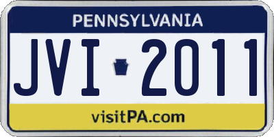 PA license plate JVI2011