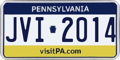 PA license plate JVI2014