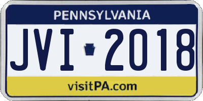 PA license plate JVI2018