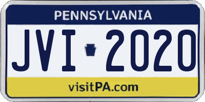 PA license plate JVI2020