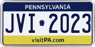 PA license plate JVI2023