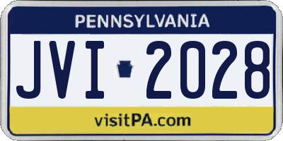 PA license plate JVI2028