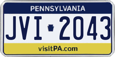 PA license plate JVI2043