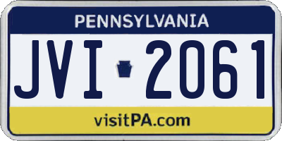 PA license plate JVI2061