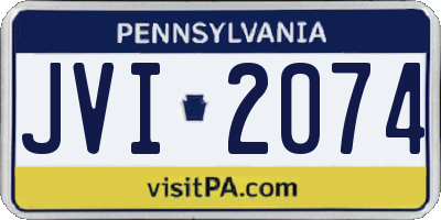 PA license plate JVI2074