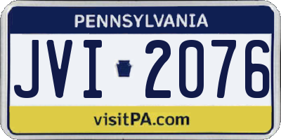 PA license plate JVI2076