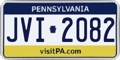 PA license plate JVI2082