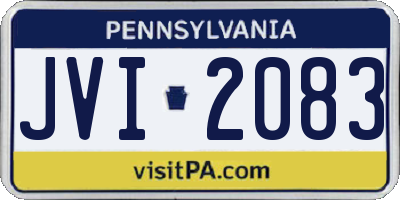 PA license plate JVI2083