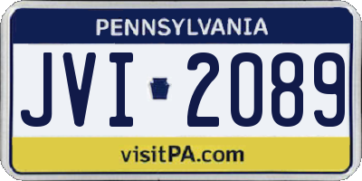 PA license plate JVI2089