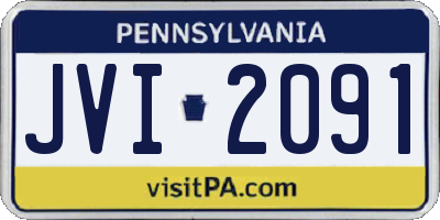 PA license plate JVI2091